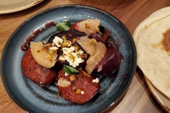 Marinated Beets, Plum Vinegar, Grapefruit, Looking Glass Fromage Blanc, and Pistachios