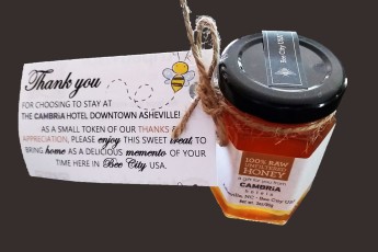 Parting gift at checkout - Local Honey from "Bee City" Asheville