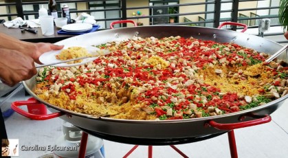 Paella - One with NC chicken, rabbit, and Chorizo and Another that's Vegetarian with roasted local mushrooms