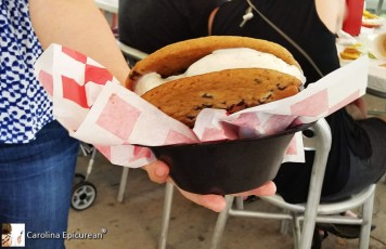 Ice Cream Sandwich. Your choice of hand dipped ice cream sandwiched between two giant cookies. Sweet Shoppe