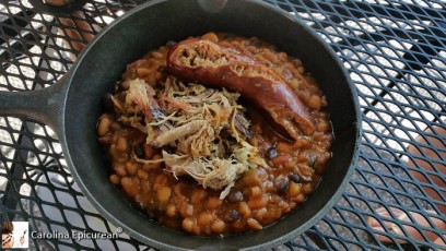 Bush's Cowboy Beans - best quality beans from BUSH's: pinto beans, baked beans, Great Northern beans, and black beans, topped with slow-smoked BBQ pork, smoked sausage, and sauteed green and red peppers, and onions. Granny Ogle's Ham and Beans
