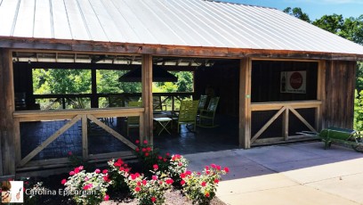 "The Barn" is also by the pool area. It's a perfect spot for smaller groups. Gather around the fire and visit for a while. Dollywood-DreamMore Resort