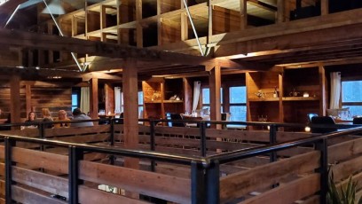 Looking across the upstairs restaurant.