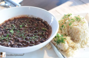 Black Beans and White Rice with garlic