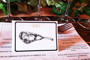 Seating place card with the 1/2 Lamb Rack Entree