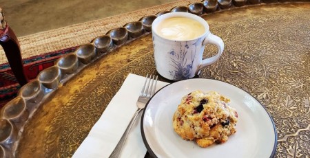 Mixed Berry Scone and a Latte