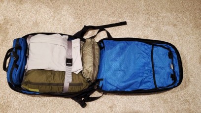 Synik 30 with Packing Cubes & Rain jacket set for easy access.