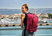 Wearing a Tom Bihn Techonaut 30