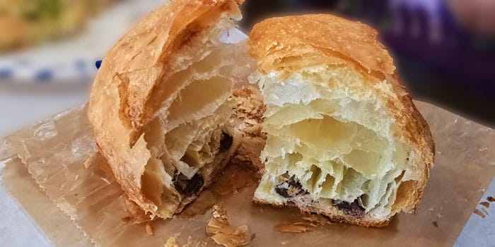 Chocolate Croissant done the historic French way with little chocolate.