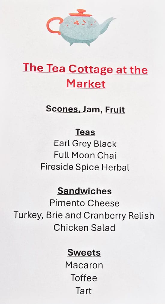 Tea Cottage at the Market. Cream Tea Menu
